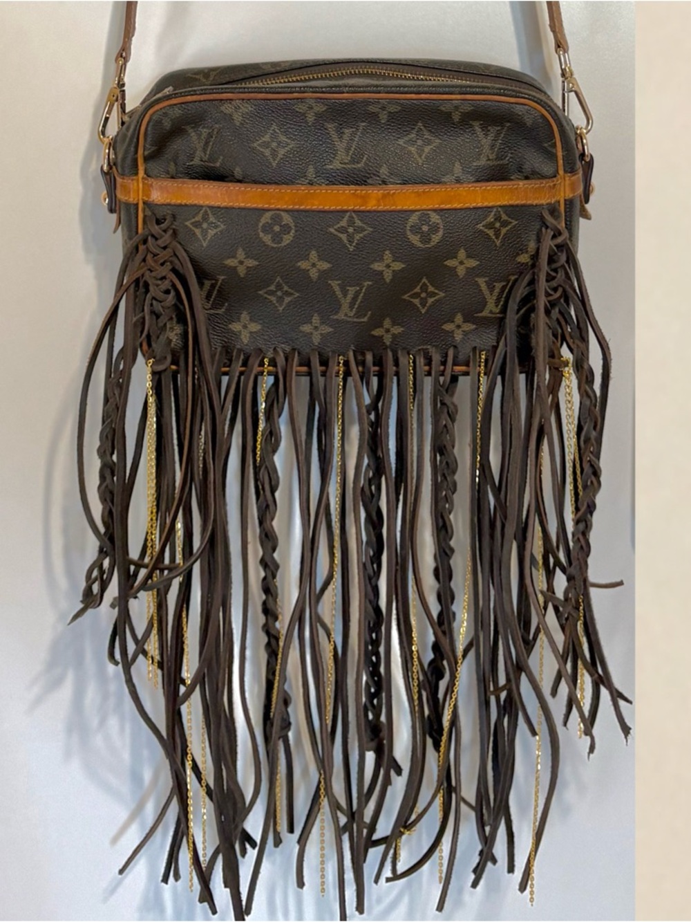 Authentic Louis Vuitton Vintage Compiegne Custom Fringed Crossbody with COA